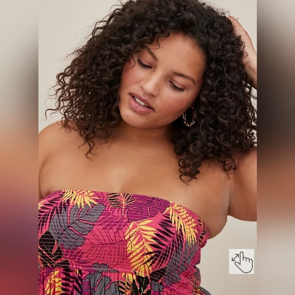 Torrid Midi Gauze Smocked Convertible Dress/Skirt - Picture 2 of 7